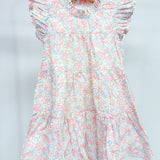 Carly Floral Double Sleeve Tiered Dress