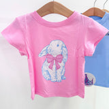 Easter Bunny Bow Pink Boxy Top