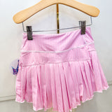 Pink Striped Mini Pleat Skort