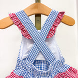 Blue Gingham Crab Ruffle Bubble