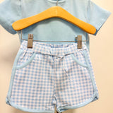Madden Short Set- Light Blue Gingham