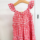 Faye Red Gingham Dress