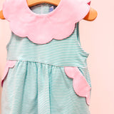 Penelope Dress - Mint Stripe/Light Pink