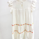 Contrast Floral Lace Trim Ruffle Tank Dress