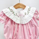 Bea Pink Bib Collar Embroidered Bubble