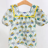 Blue Mix Floral Block Lace Top