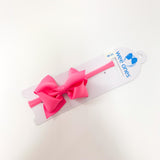 Extra Small Grosgrain Bow on Matching Skinny Bow Hot Pink