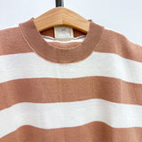 Taupe Striped Soft Sweater Boxy Tank