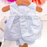 Light Blue Floral Apron Bloomer Set