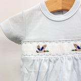 Blue Hand Smocked Mallard Ducks Bubble