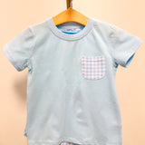 Madden Short Set- Light Blue Gingham