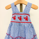 Blue Gingham Crawfish Layered Sundress
