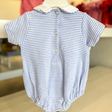 TRACTOR - Blue stripe knit boy´s bubble S/S
