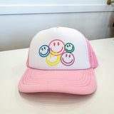 Puff Smiley Light Pink Trucker