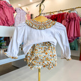 Orange Liberty Print girl´s bloomer set