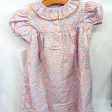 Claire Orange & Mint Flowers Dress