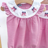 Red Stripe Flag Bows Bubble