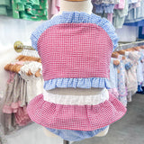 Red &Blue Gingham Two-Piece Swim Set