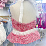 Red &Blue Gingham Two-Piece Swim Set