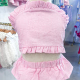 Pink Gingham Two-Piece Swimsuit