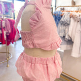Pink Gingham Two-Piece Swimsuit