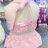 Pink Gingham Two-Piece Swimsuit