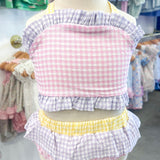Sweet  Pastel Gingham Two-Piece Swim Set