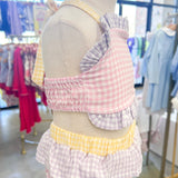 Sweet  Pastel Gingham Two-Piece Swim Set