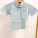 Boys' Blue Gingham Button-Down Shirt