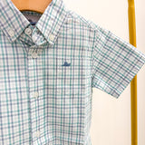 Boys' Blue Gingham Button-Down Shirt