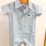 Performance Romper - Blue Fog Gingham