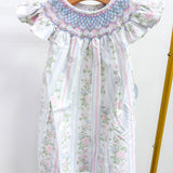 Valerie Floral Rose Vine Smocked Dress