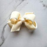 Mini Classic Velvet Ivory Bow