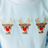 Run Run Rudolph Blue Bloomer Pant Set