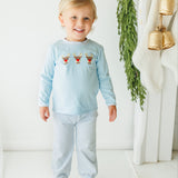 Run Run Rudolph Blue Bloomer Pant Set