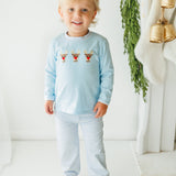 Run Run Rudolph Blue Bloomer Pant Set