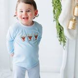 Run Run Rudolph Blue Bloomer Pant Set