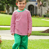 Thomas Pant Set - Red Stripe & Green