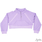 Oversized Cropped 1/4 Zip Sweatshirt Lavender