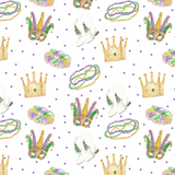 Isabelle Mardi Gras Icons Print Pleat Dress