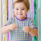 Mardi Gras Plaid Romper