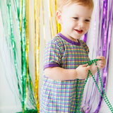 Mardi Gras Plaid Romper