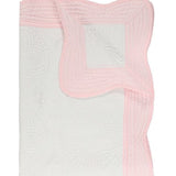 Monogram Quilt White/Baby Pink Trim