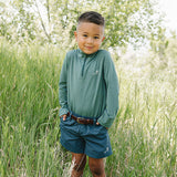 Beau Quarter Zip Mallard Green (Velvet Fawn)