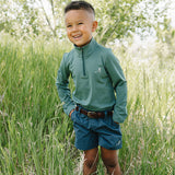 Beau Quarter Zip Mallard Green (Velvet Fawn)