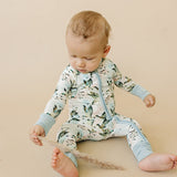 Bamboo Zipper Pajama Mallard Sky (Velvet Fawn)