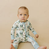 Bamboo Zipper Pajama Mallard Sky (Velvet Fawn)