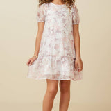 Soft Pink Organza Floral Dress