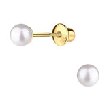 White Pearl 14K Gold-Plated Earrings