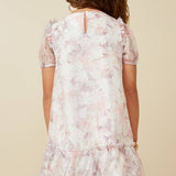 Soft Pink Organza Floral Dress